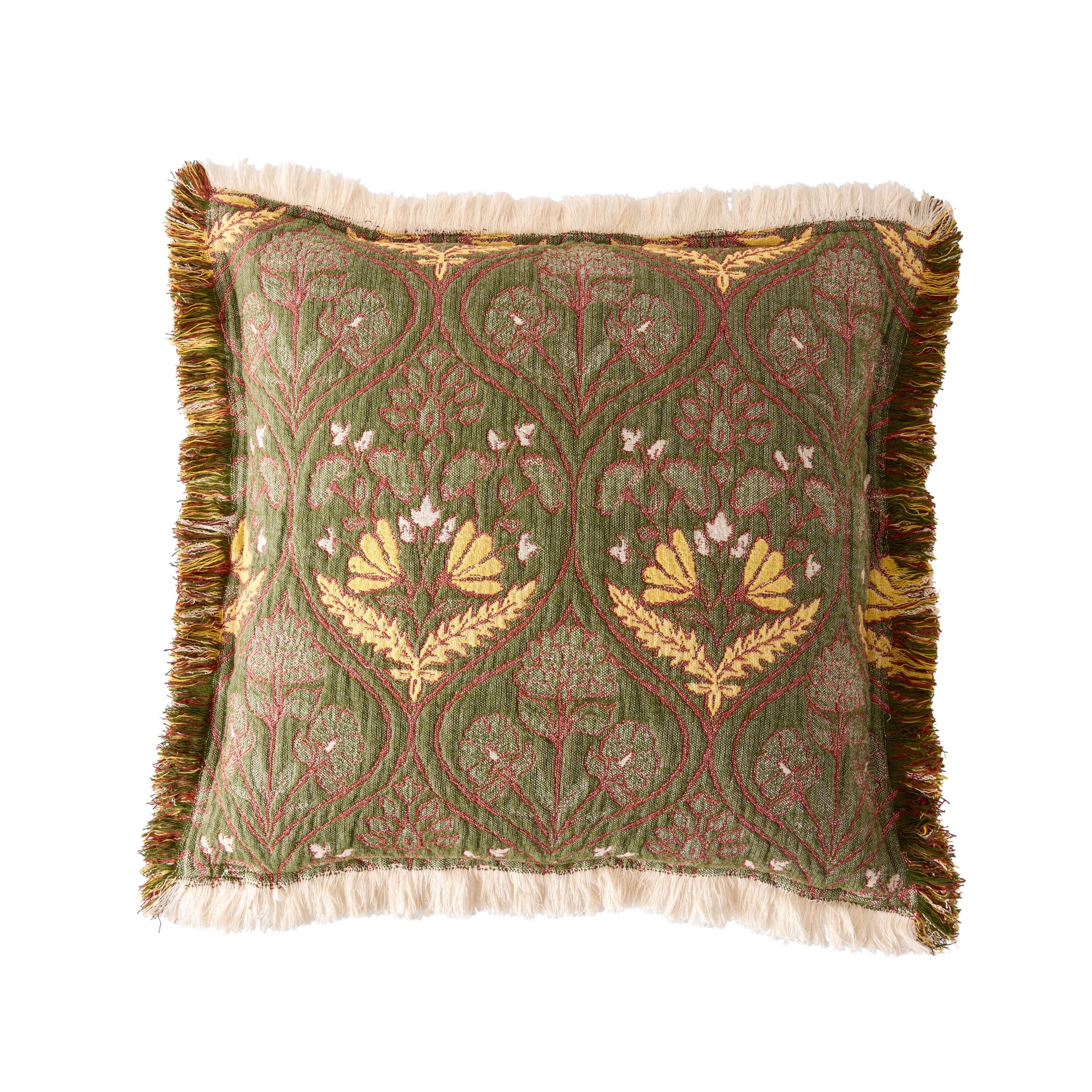 Jacquard Garden Cotton Cushion 50x50cm Damask