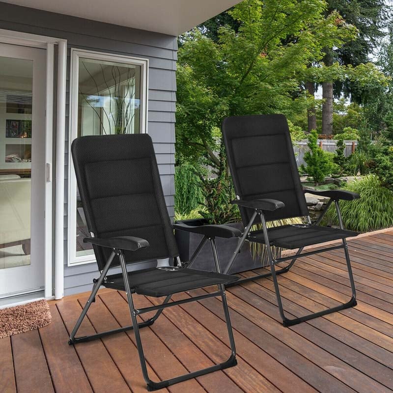 Bestoutdor Lot de 2 chaises pliantes de patio, chaises longues d'extérieur avec dossier inclinable réglable