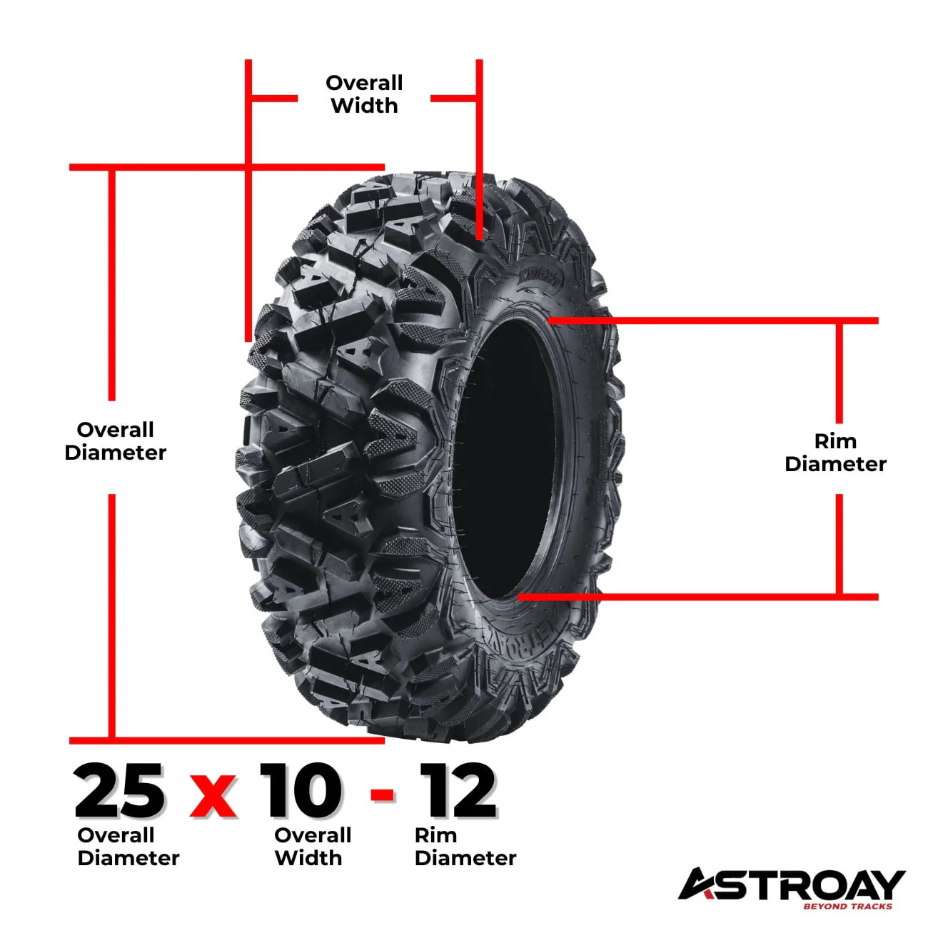 25 x 10 12 Knight Utility ATV/UTV Tire - Image 5