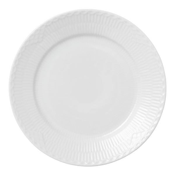 Hvit Riflet Halvblonde tallerken 22 cm