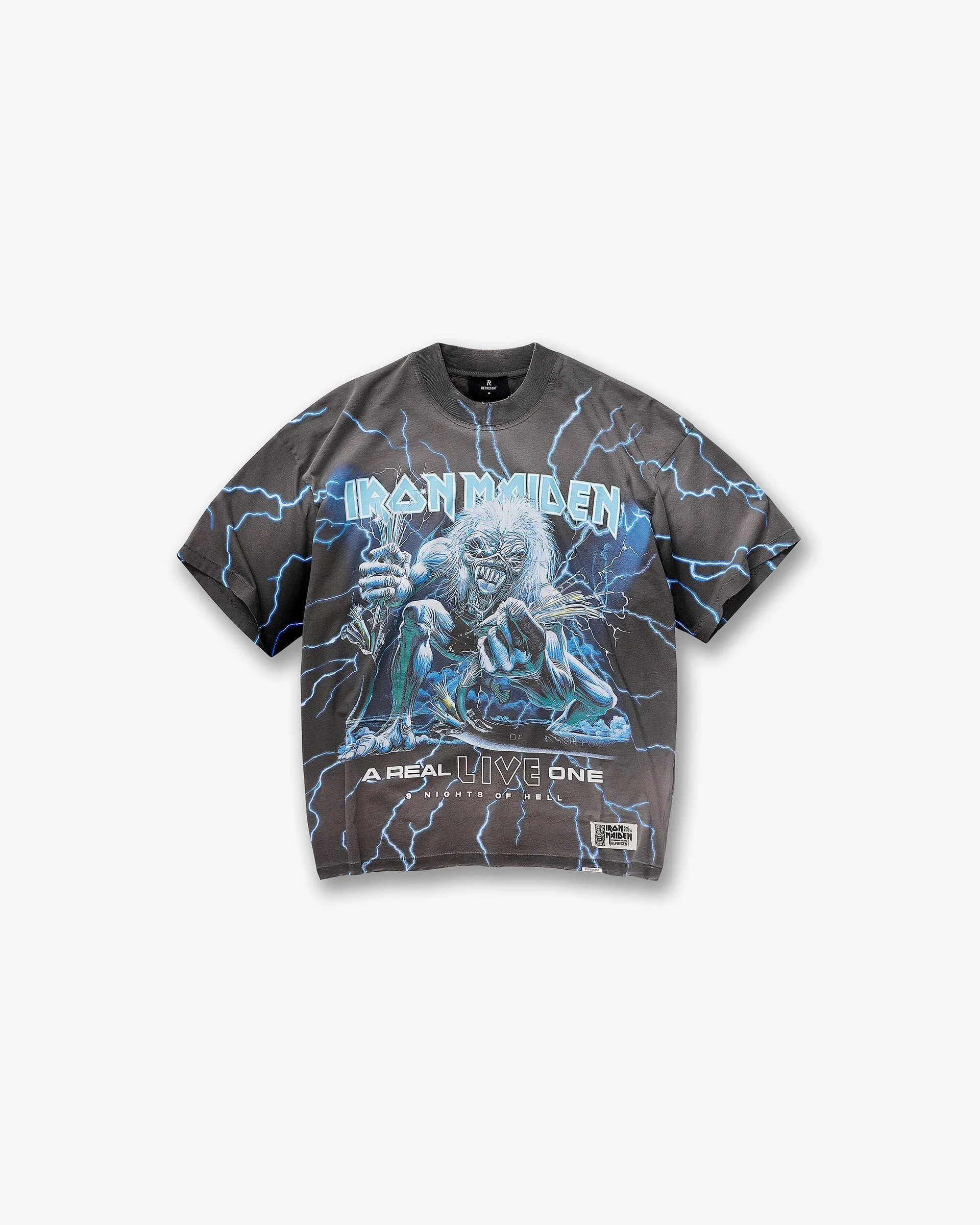 Represent X Iron Maiden A Real Live One T-Shirt - Stained Brown