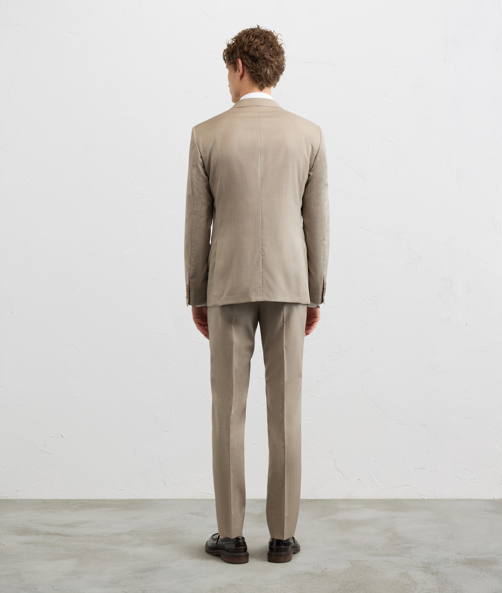 LIGHT BROWN VIRGIN WOOL KEY LINE DRESS