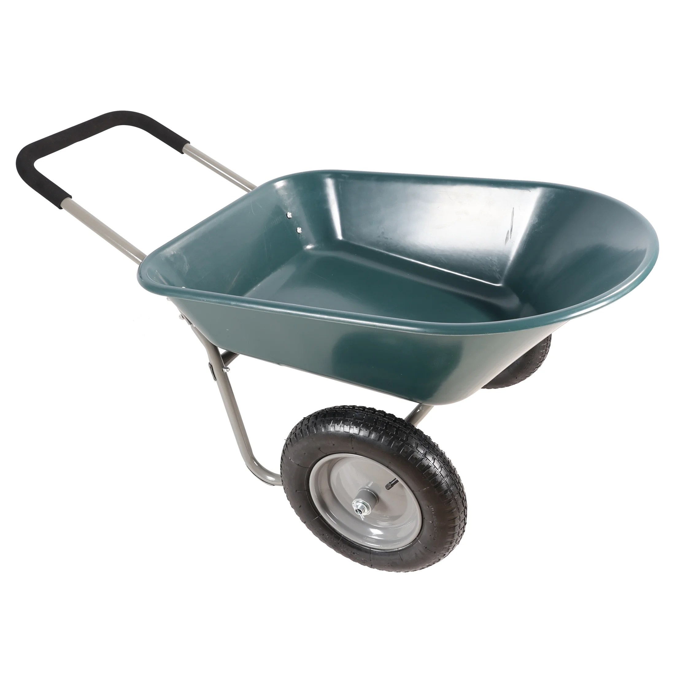 2 Wheel Wheelbarrow, Plastic and Steel Wheel Barrel, 300lbs Capacity Garden Cart for Lawn, Gardening, Construction(Yellow+Black) - Image 10