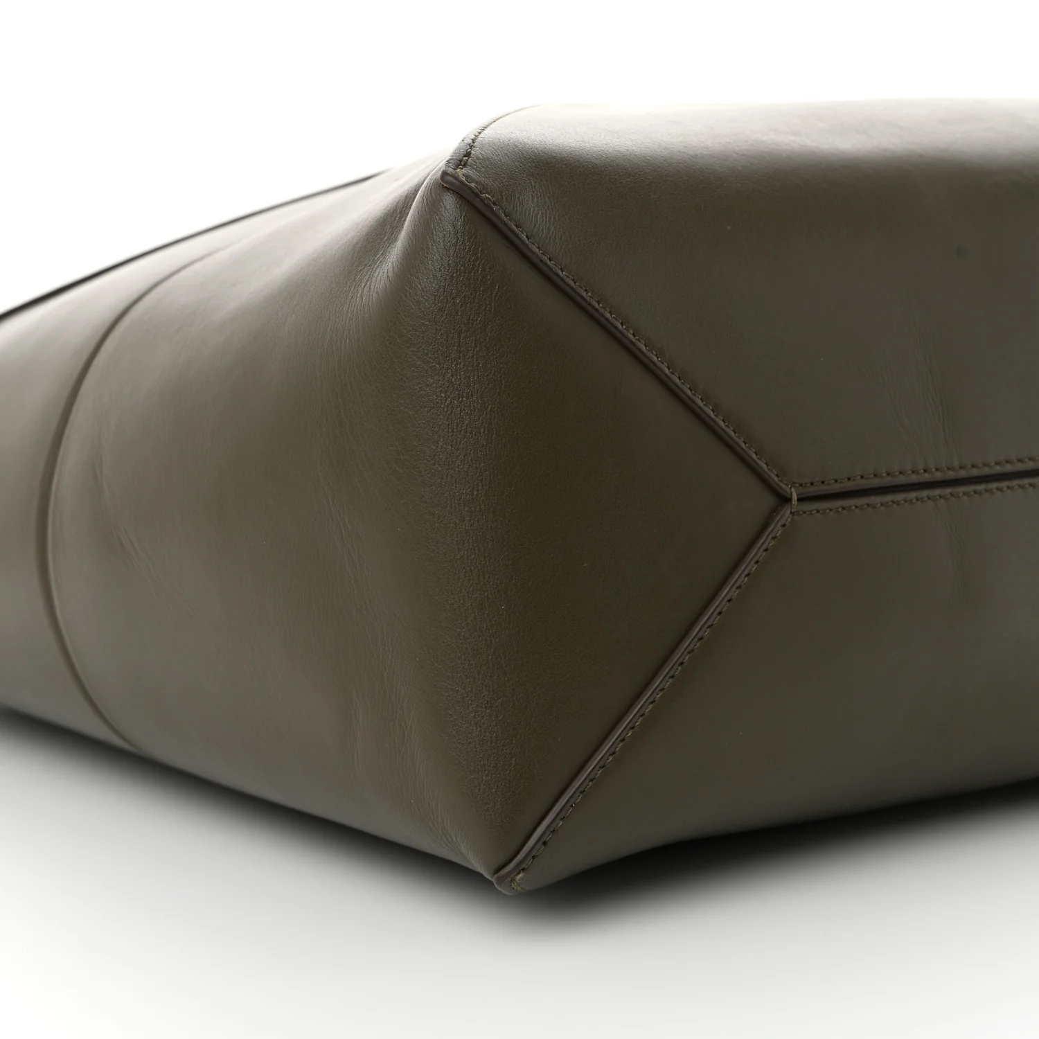 Shiny Calfskin Medium Puzzle Fold Tote Umber