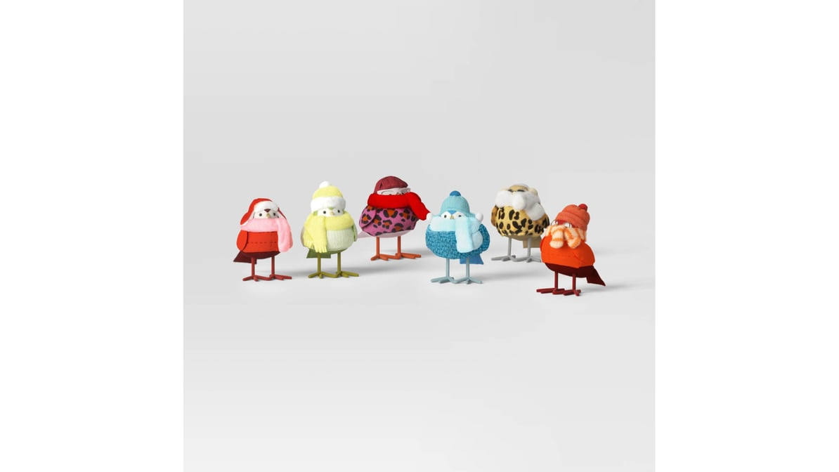 Featherly Friends 6pc Fabric Bird Christmas Figurine Set - Wondershop