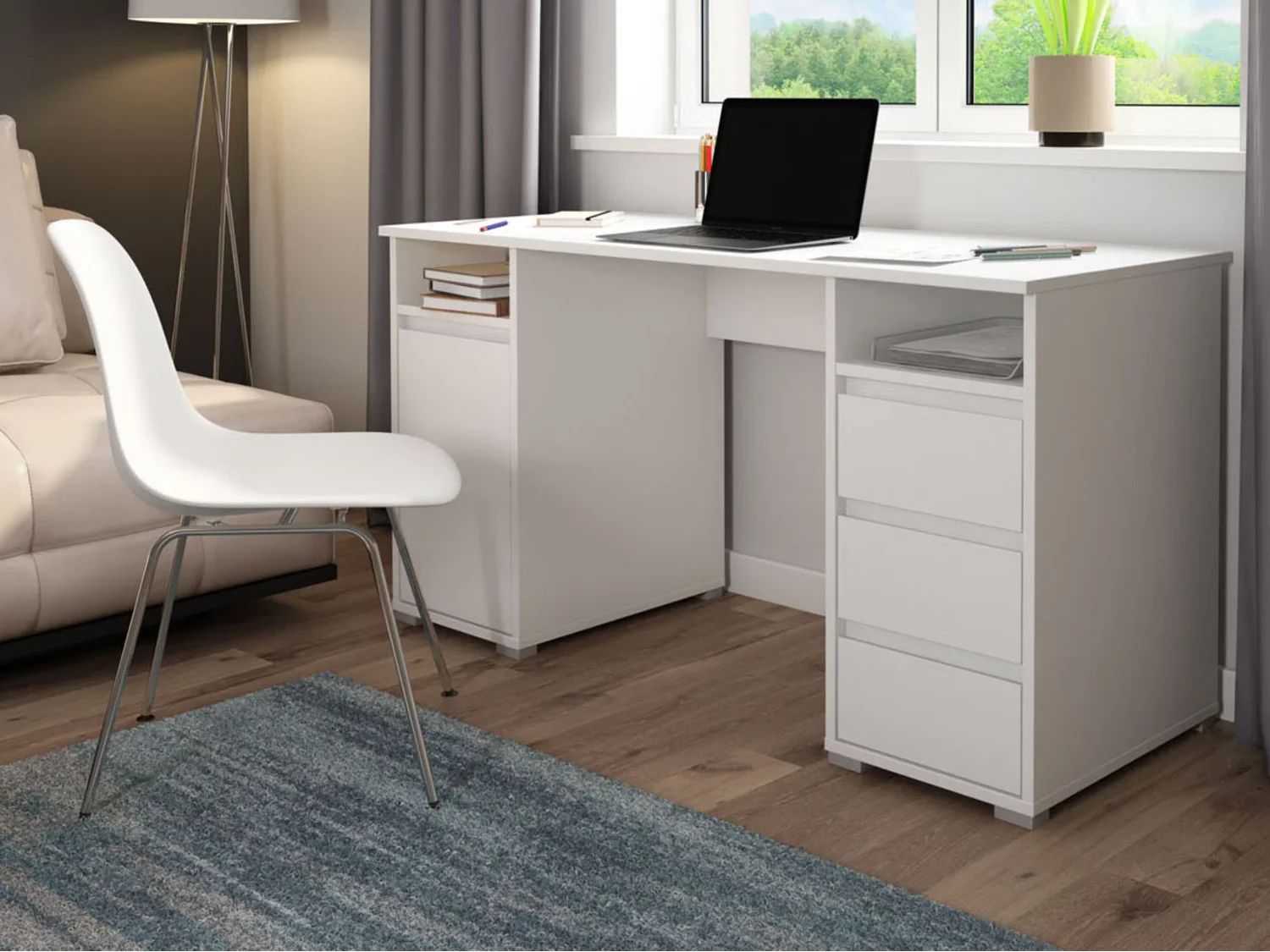 byLIVING Bureau Lobo, avec rangements, 138 x 75 x 55 cm
