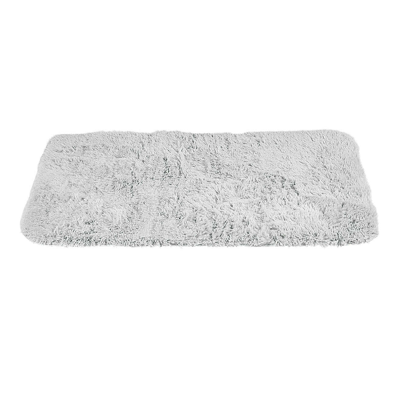 Tapis rectangulaire fourrure Shaggy gris clair