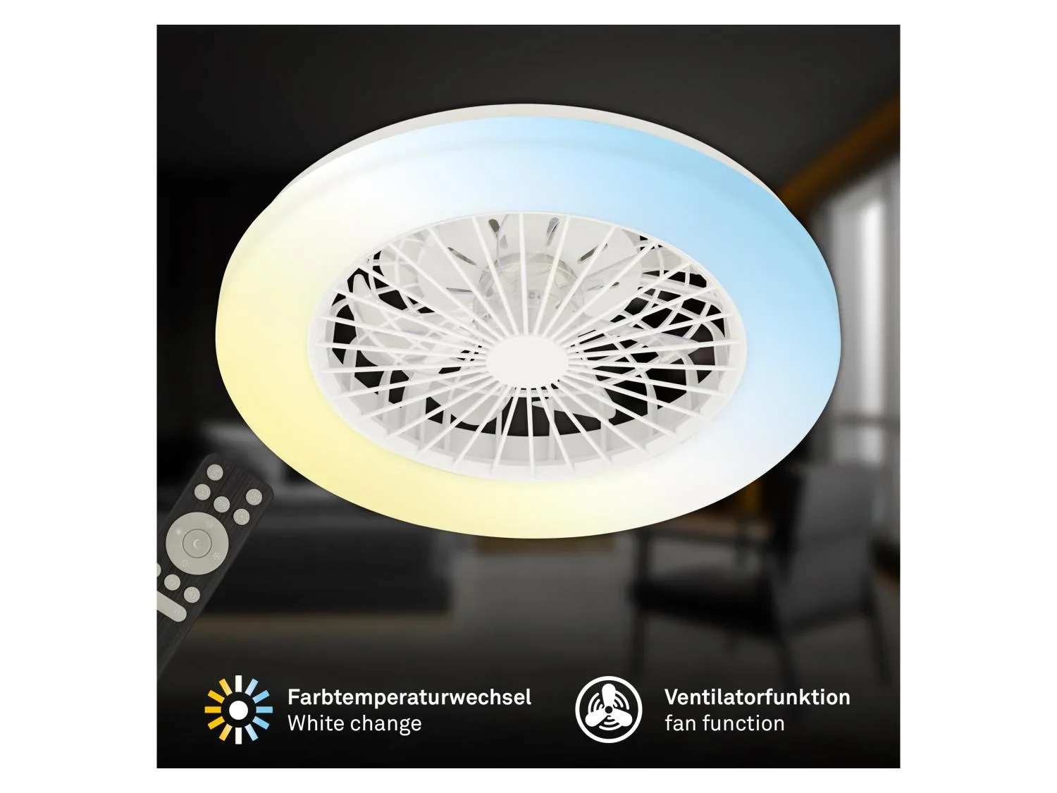 Briloner Ventilateur de plafond LED