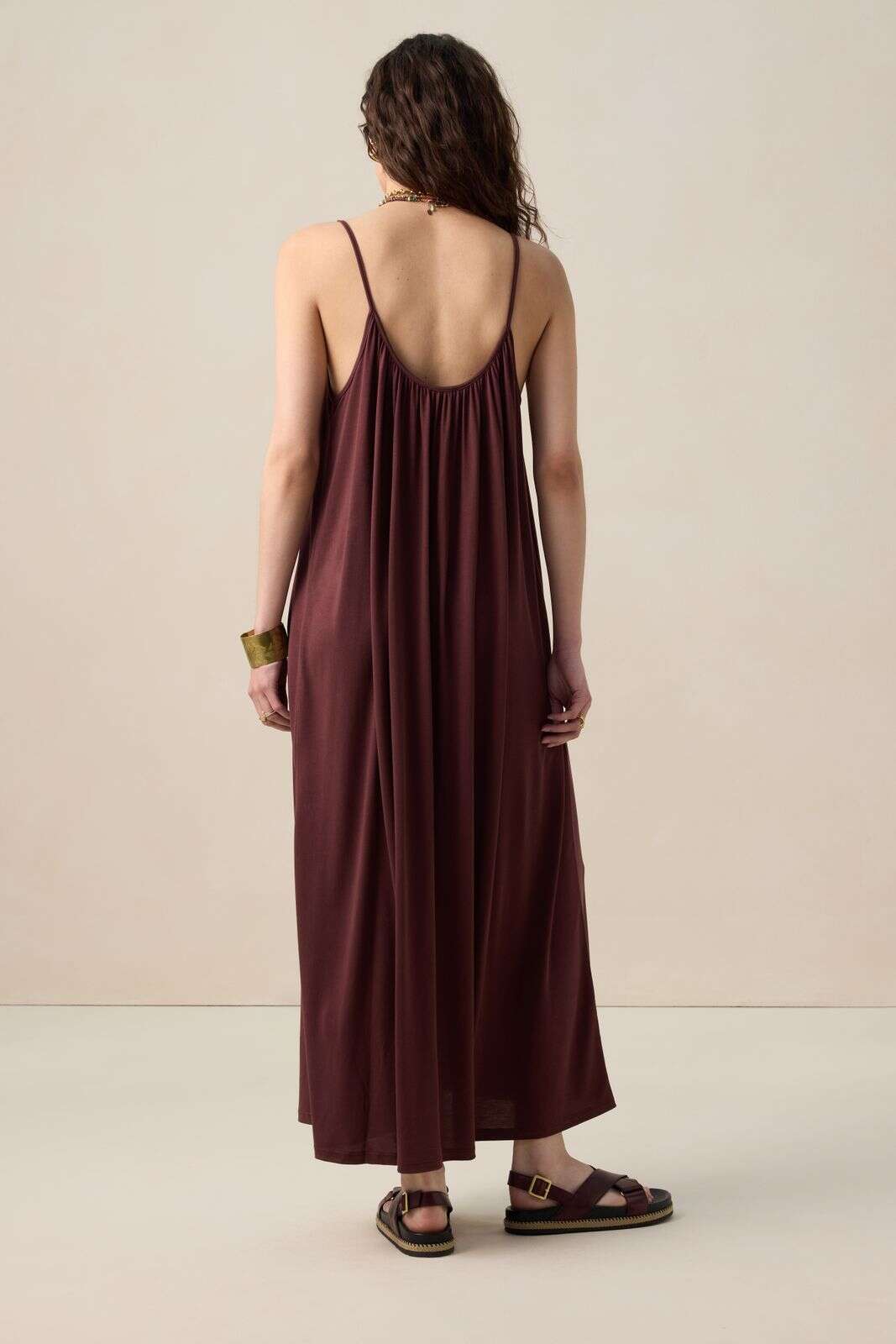 Donkerrode maxi jurk