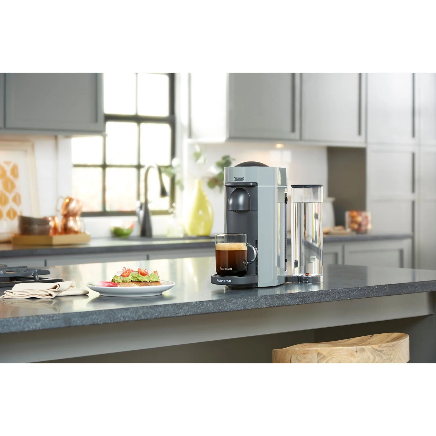 Nespresso New Vertuo Plus Coffee and Espresso Machine by De'Longhi with Aerocinno, Gray, Single - Serve Brewers