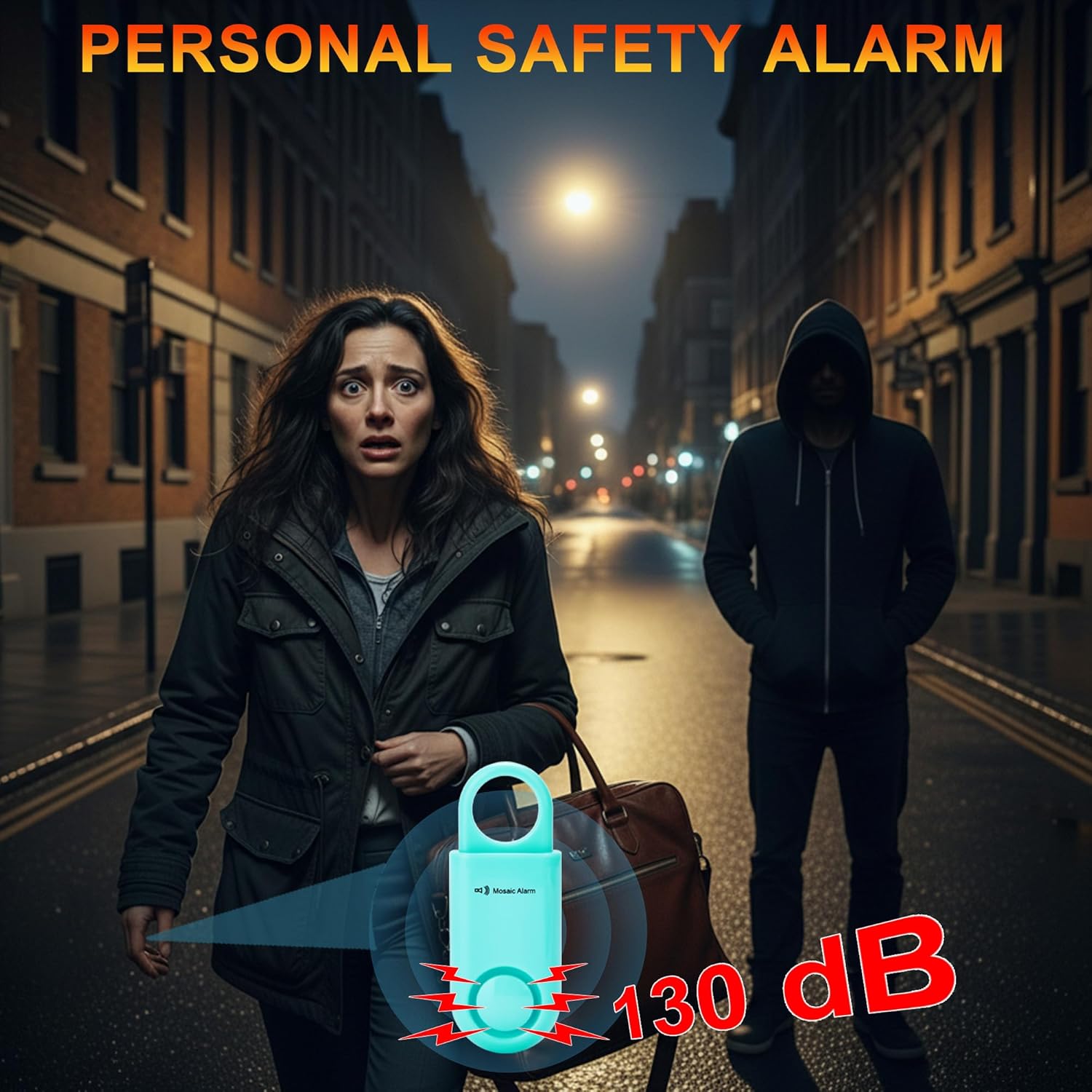 2 Pack Personal Safety Alarm Replaceable Battery | Ultra-Lightweight (0.8 oz) Keychain Siren for Women, Student, Children, Night Runner. SOS Emergency 130db Loud Hiking Alert Bulky-Free. Aqua