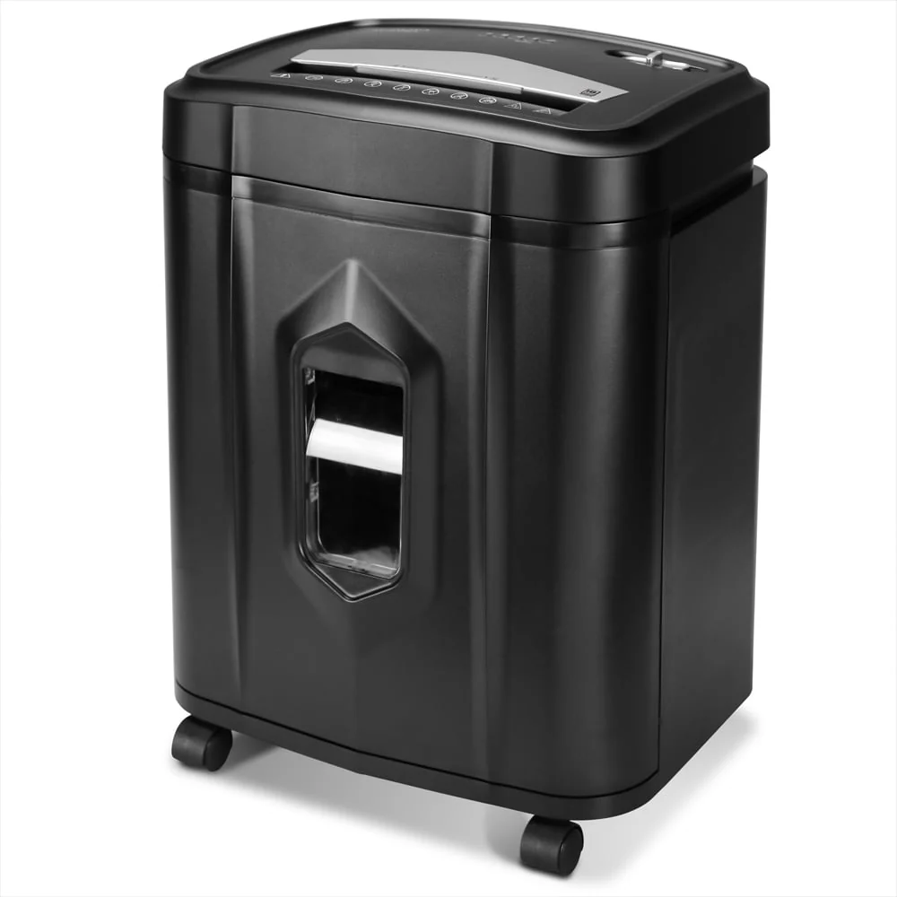 Heavy Duty Anti Jam 18 Sheet Crosscut Shredder/30 Min Run Time/ 5 Gallon Pullout Basket and Casters