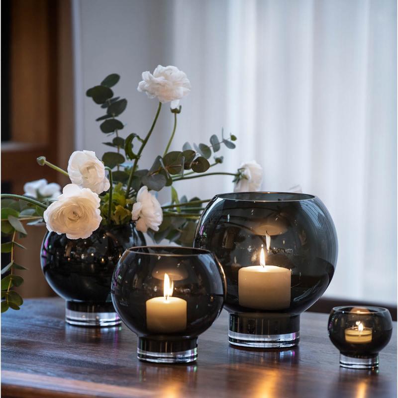 Galaxie lykt/vase 23 cm grå