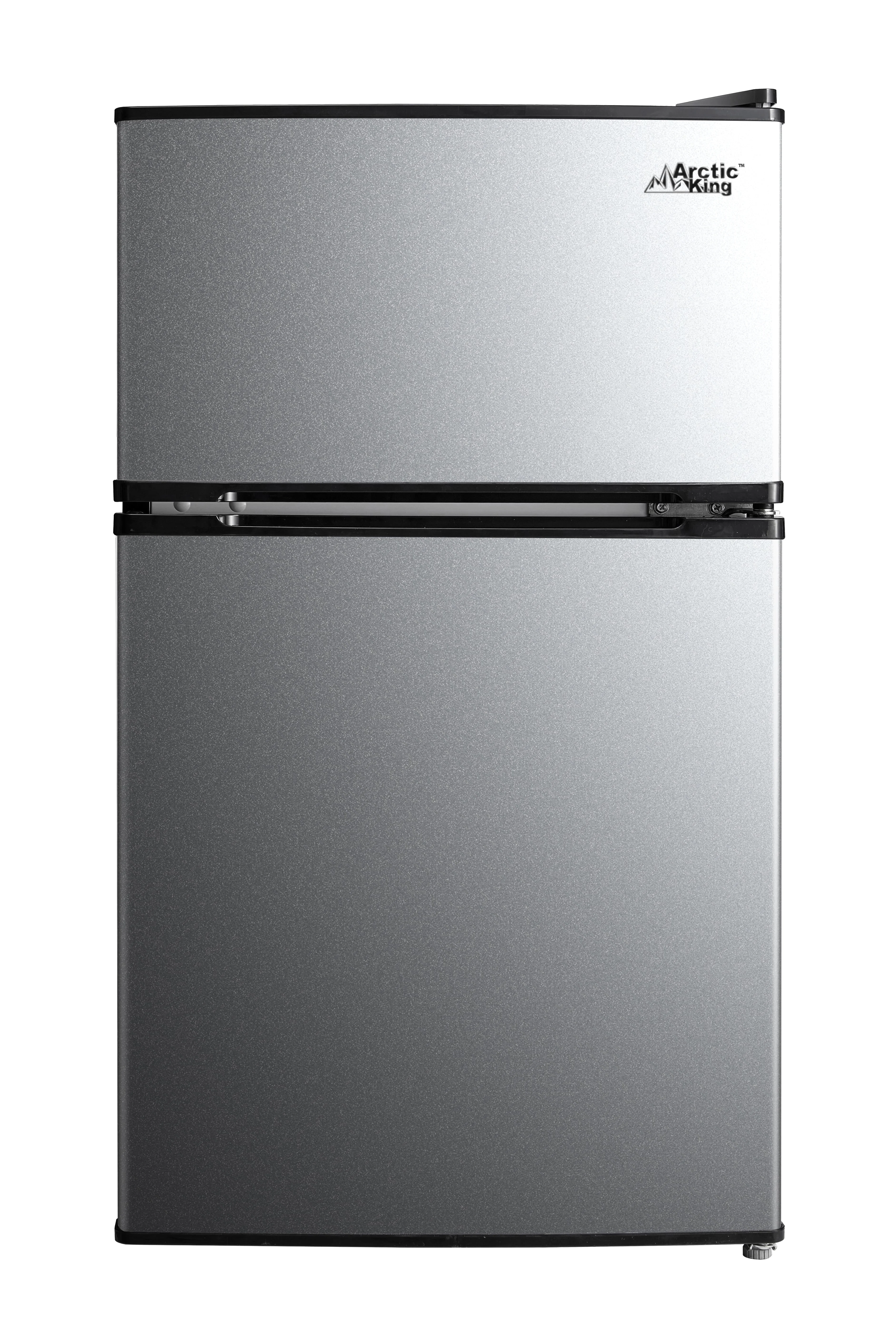 Arctic King 3.2 cu ft Two Door Mini Fridge with Freezer, Stainless Steel, E - Star, ARM32D5ASL