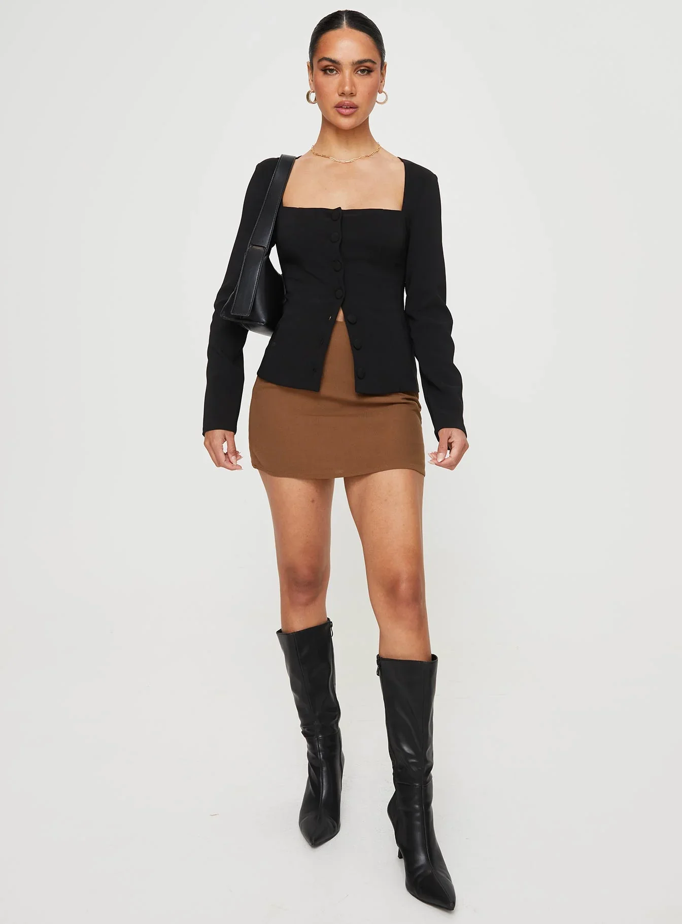 Gaskin Long Sleeve Top Black