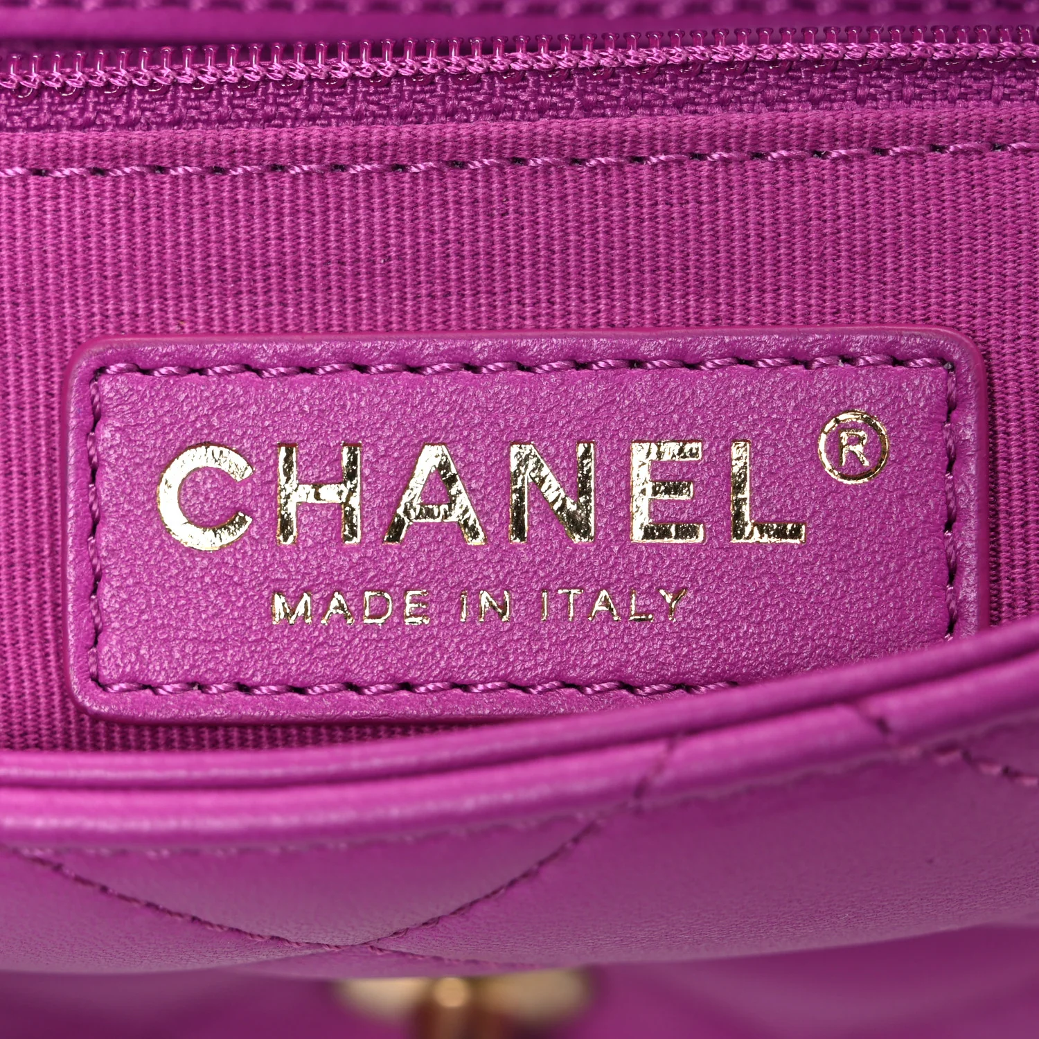 Lambskin Quilted CC Small Dynasty Flap Purple