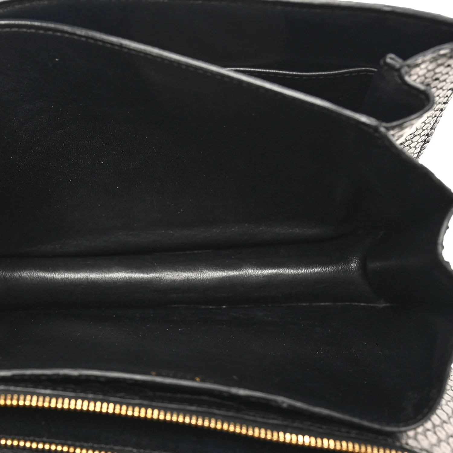 Snakeskin Medium Classic Box Flap Bag Black