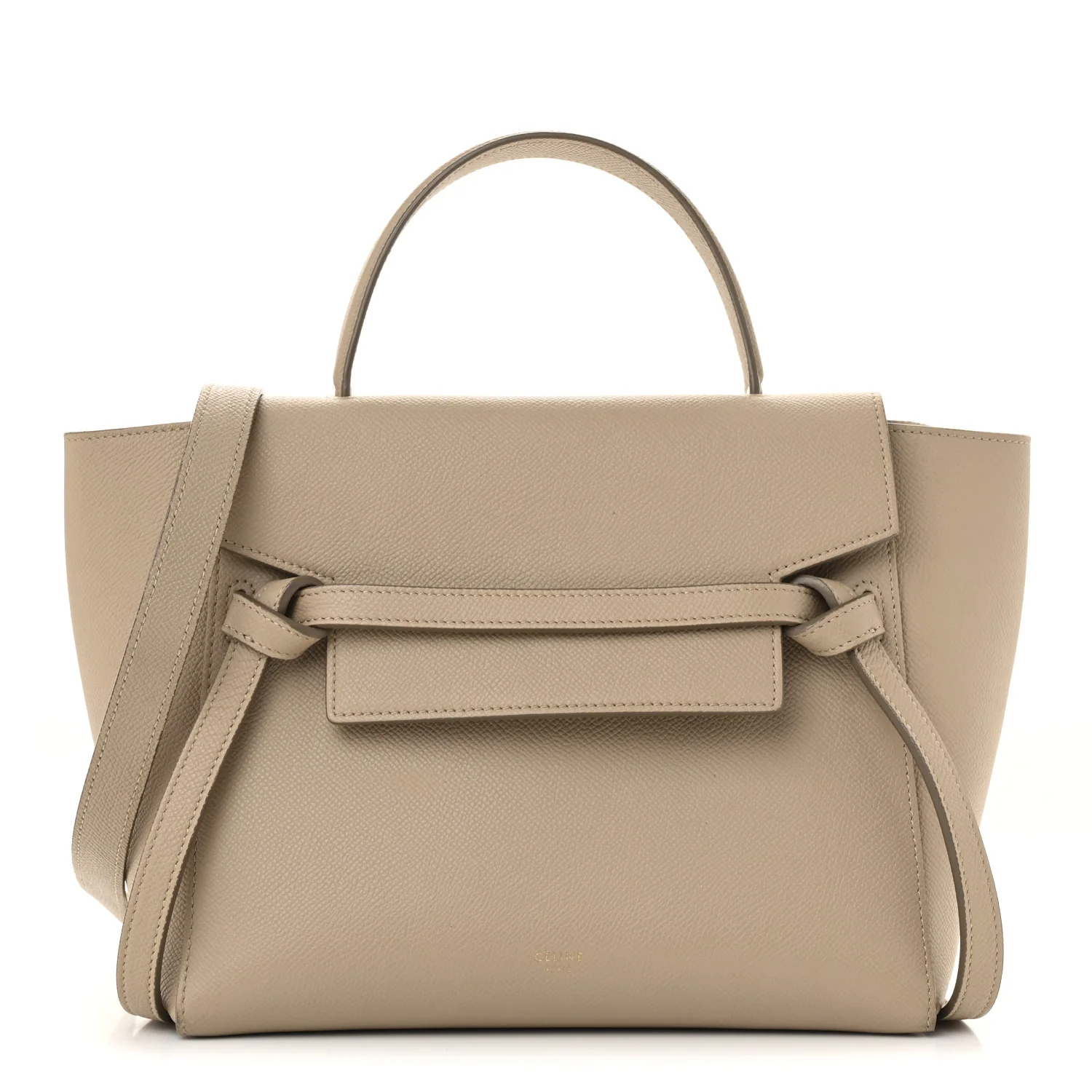 Grained Calfskin Micro Belt Bag Light Taupe