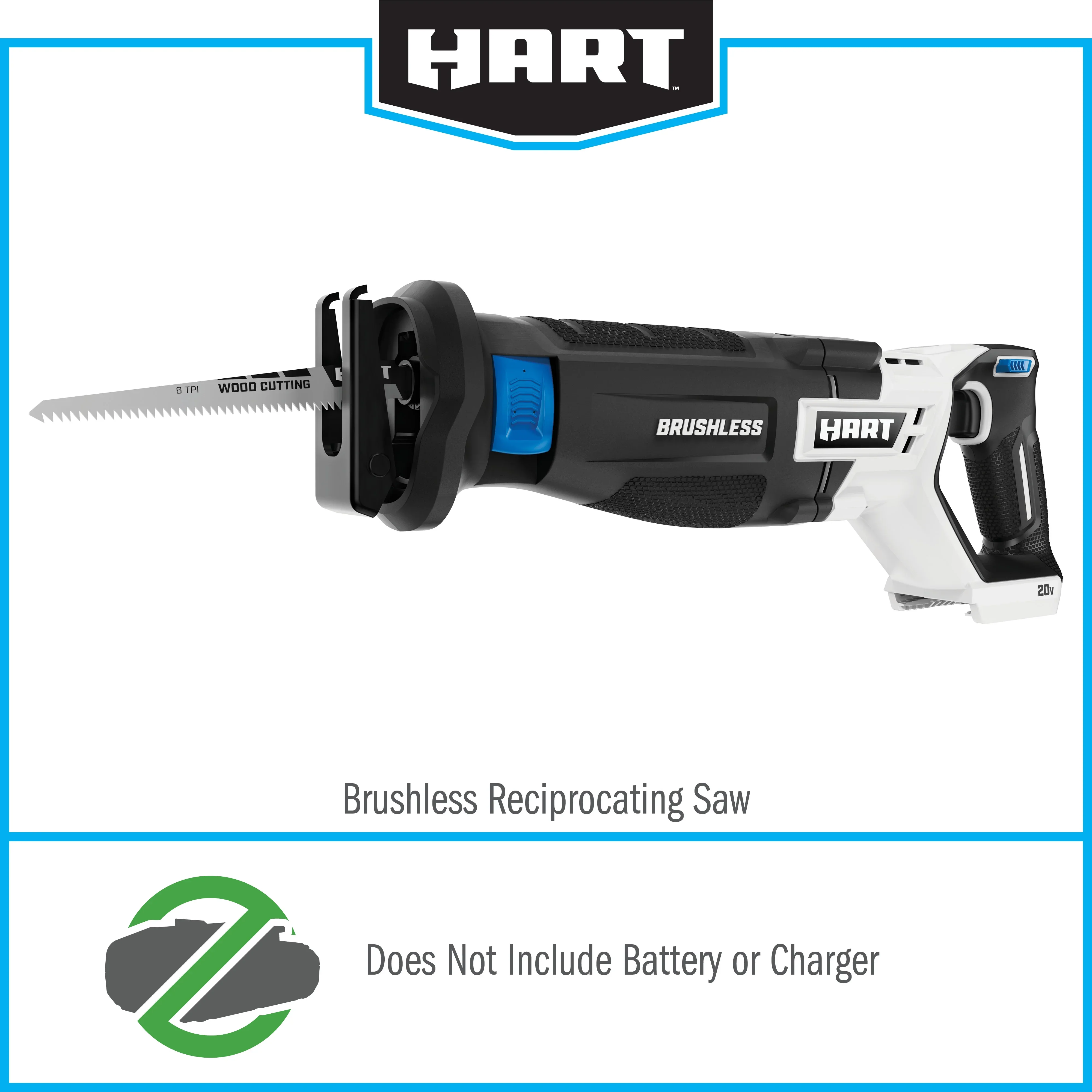 HART 20-Volt Battery-Powered Brushless Reciprocating Saw (Battery Not Included)