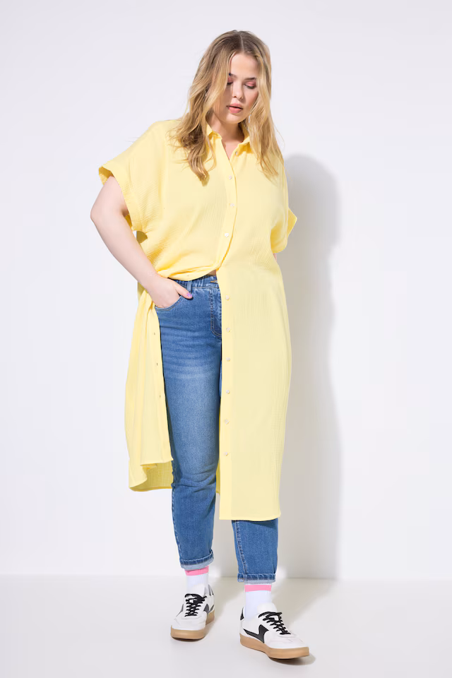Muslin Cap Sleeve Button Down Shirt Dress
