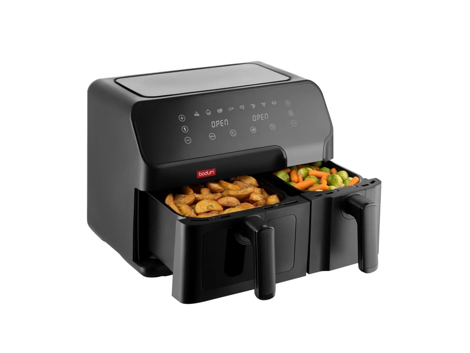 BODUM Friteuse  air chaud L, 2 compartiments, 5,1 l et 3,2 l, 2700 W.