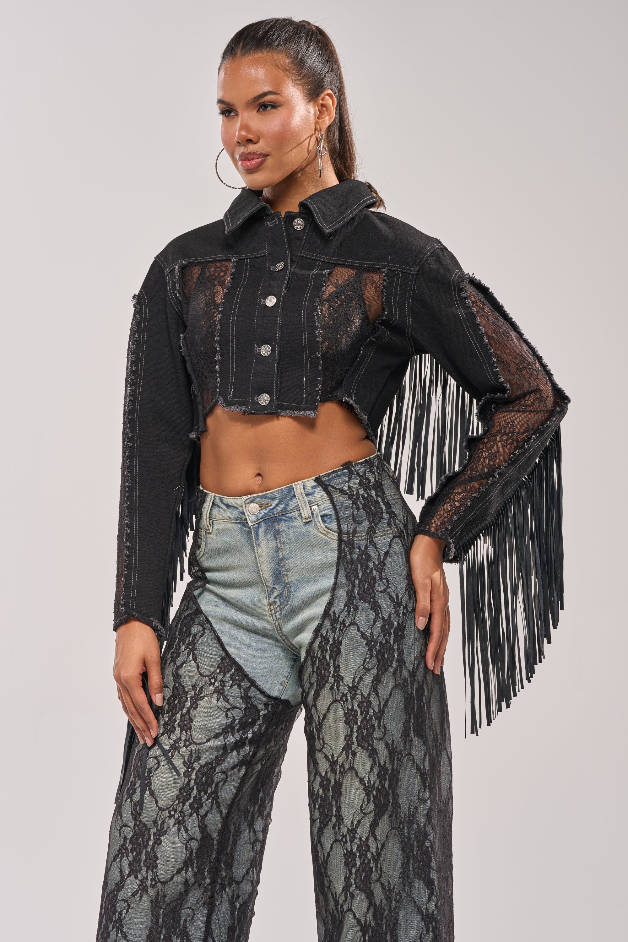 LACED AND LOADED DENIM JACKET - Akira Store
