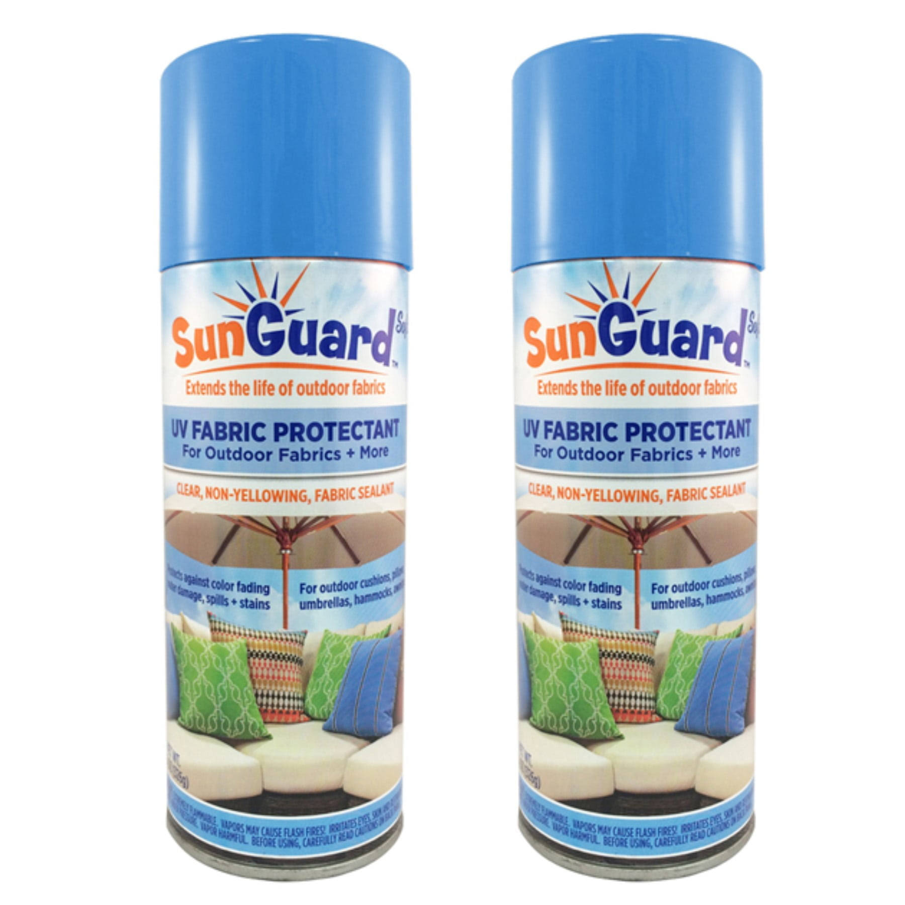 Sunguard Fabric UV Protectant and Sealant Spray (2 Pack) for Garden and Home Prevents Fading Spills & Stains