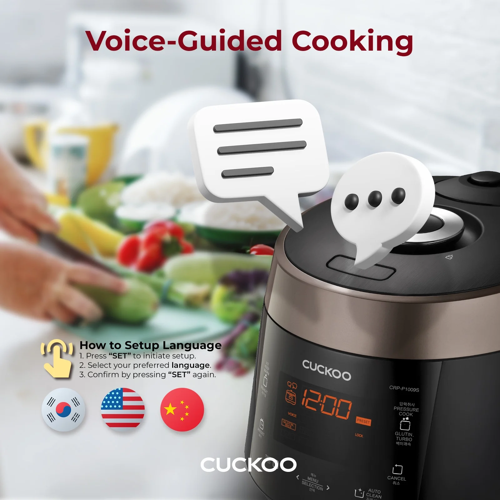 CUCKOO CRP - P1009SB 10 - Cup (Uncooked) Heating Pressure Rice Cooker & Warmer with Nonstick Inner Pot