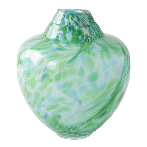 Unik skulptur kunstglass M 24 cm grønn multi
