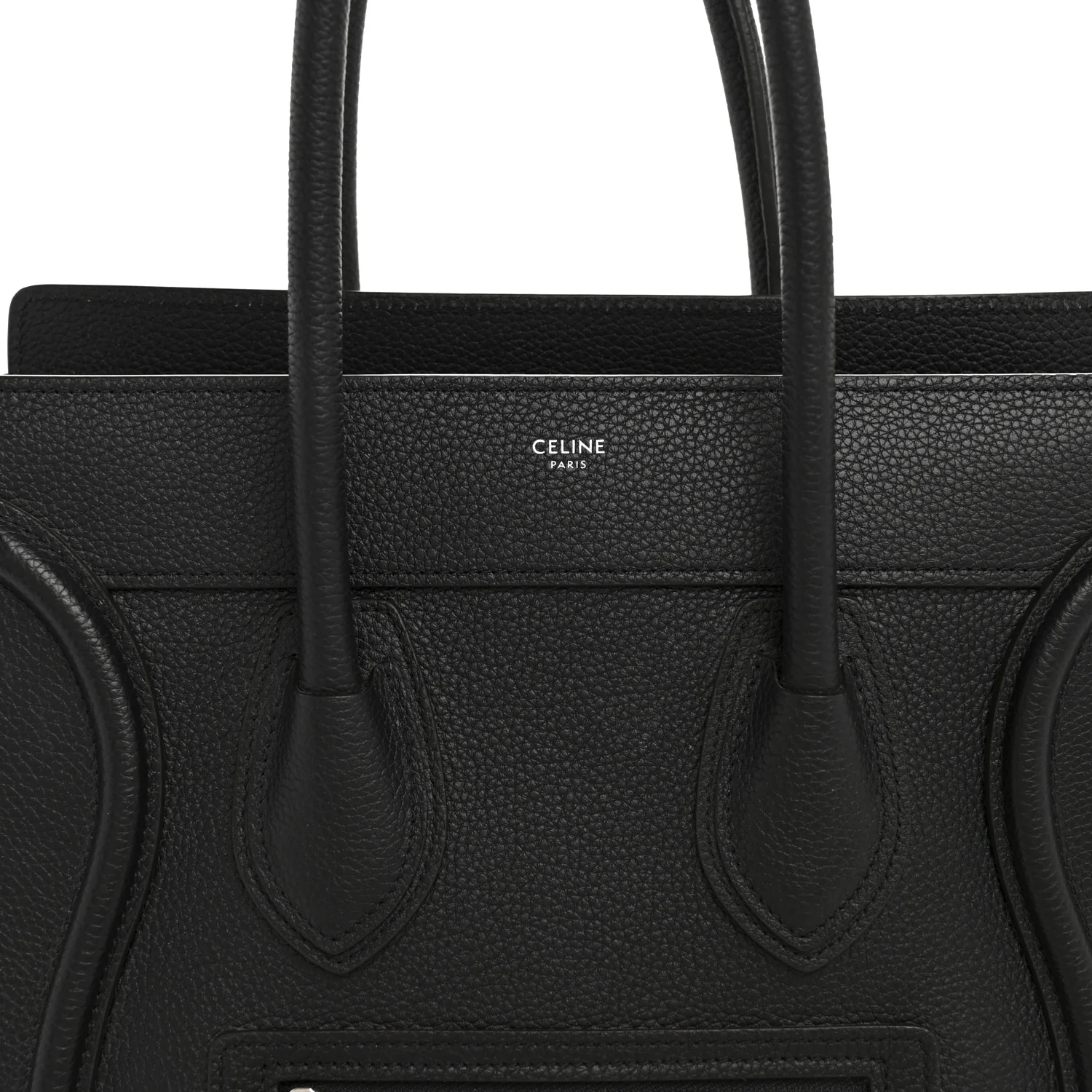 Drummed Calfskin Micro Luggage Black