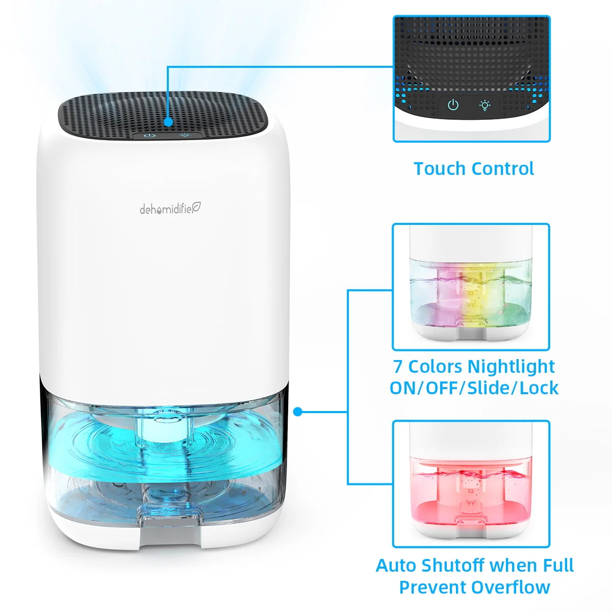 Dehumidifier Portable and Ultra Quiet with Automatic Defrosting for Home 1000ML(2200 Cubic Feet) - Image 10