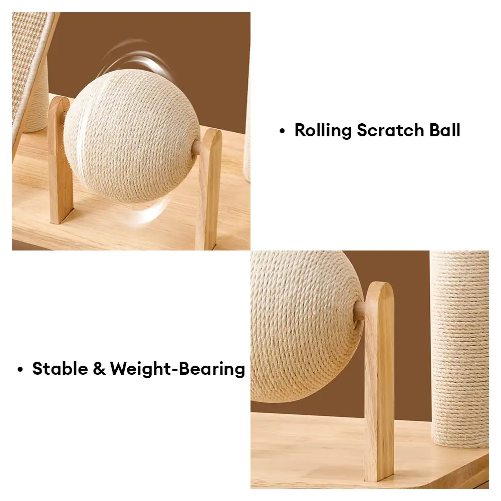 Modern Wooden Multi-Functional Play And Scratching Cat Tree with Space Capsule