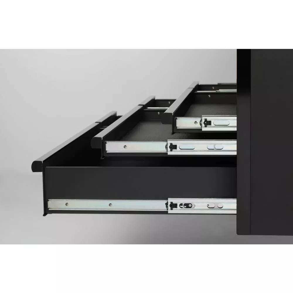 Coffre à outils robuste à 6 tiroirs profonds de 132 cm de large, noir mat