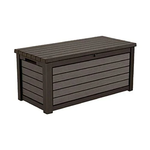 165 gallon Weather Resistant Resin Deck Storage Container Box Outdoor Patio Garden Furniture, Brown