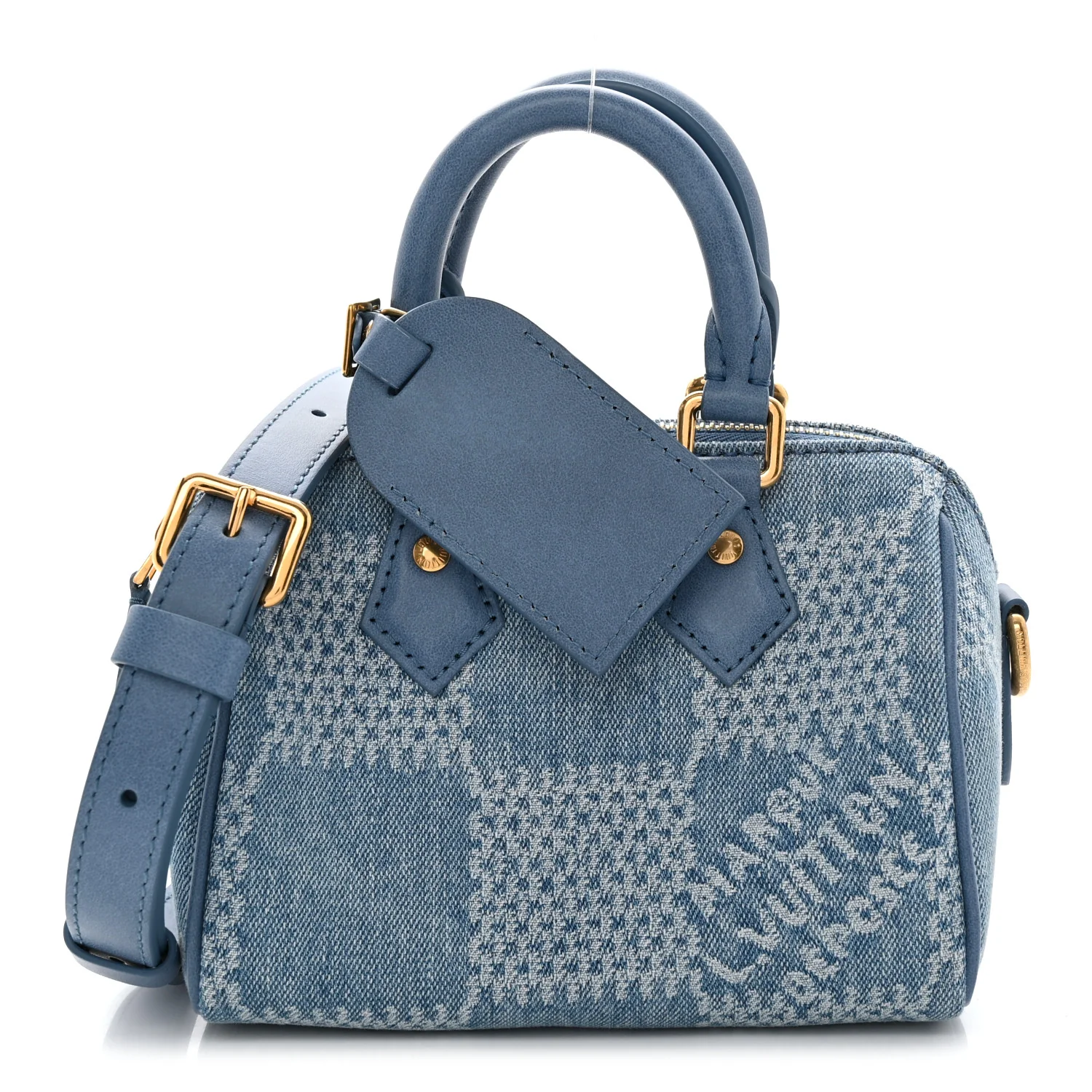 Damier Denim 3D Speedy Bandouliere 18 Denim Blue