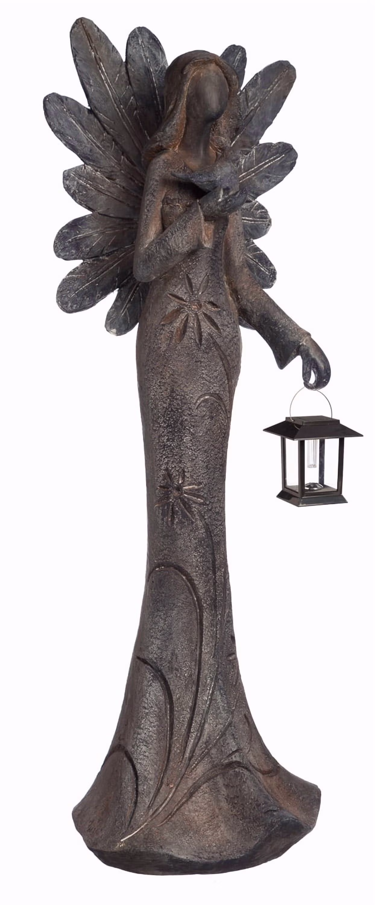 Evergreen New Creative Floral Angel Garden Statue with Solar Lantern