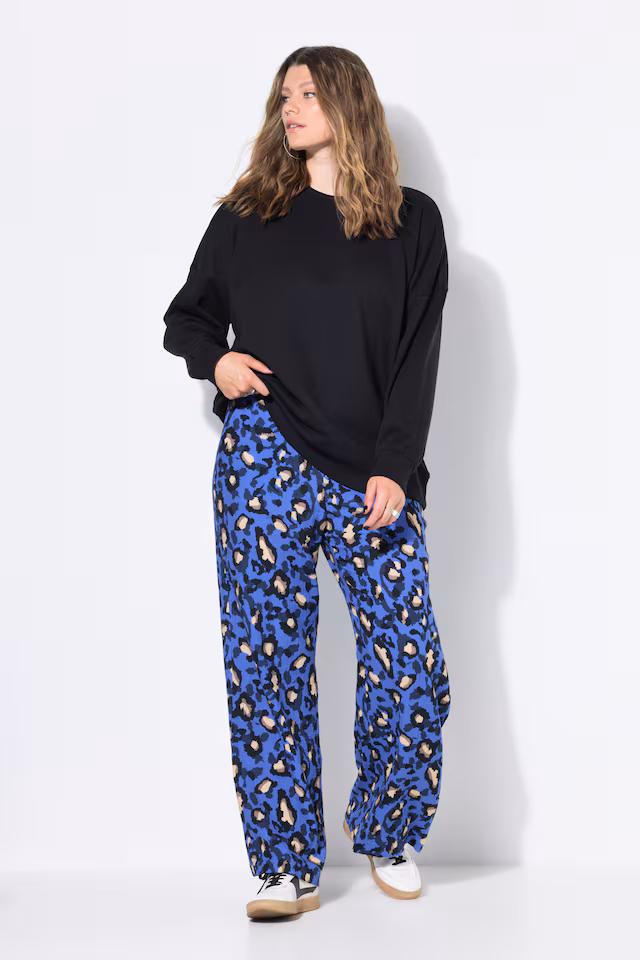 Colorful Leopard Print Elastic Waist Pants