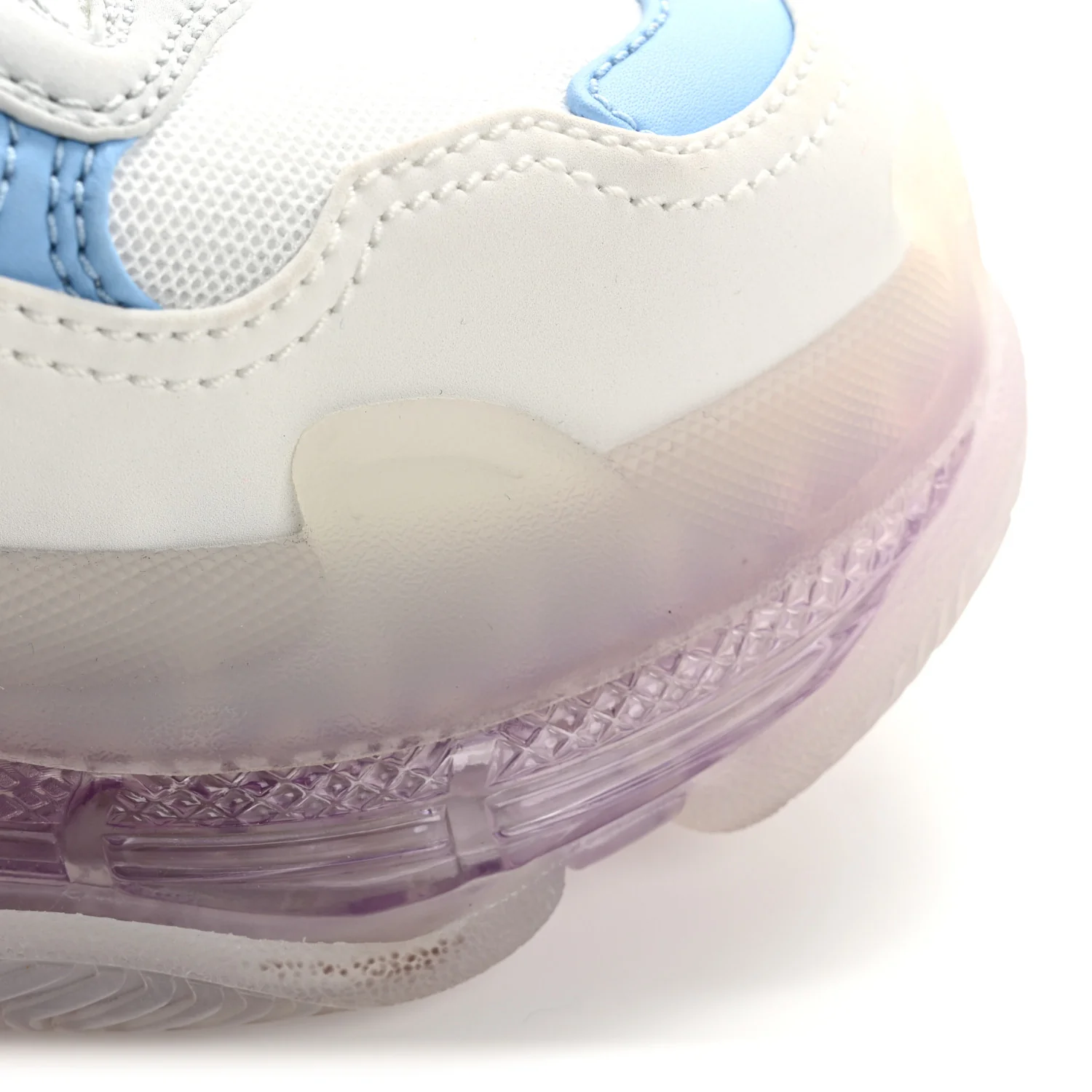 Fabric Mesh Clear Sole Womens Triple S Sneakers 36 Light Blue Grey Lilac White