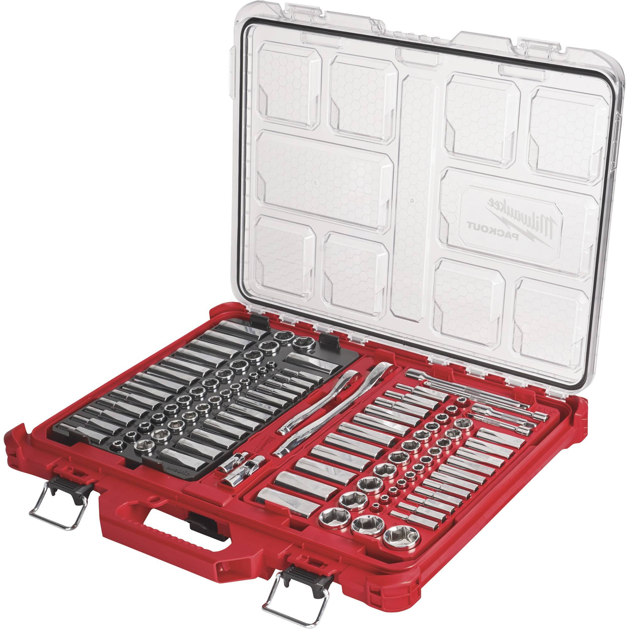 Milwaukee 1/4 & 3/8 Drive 106pc SAE & Metric Ratchet & Socket Set PACKOUT 48-22-9486-Instock
