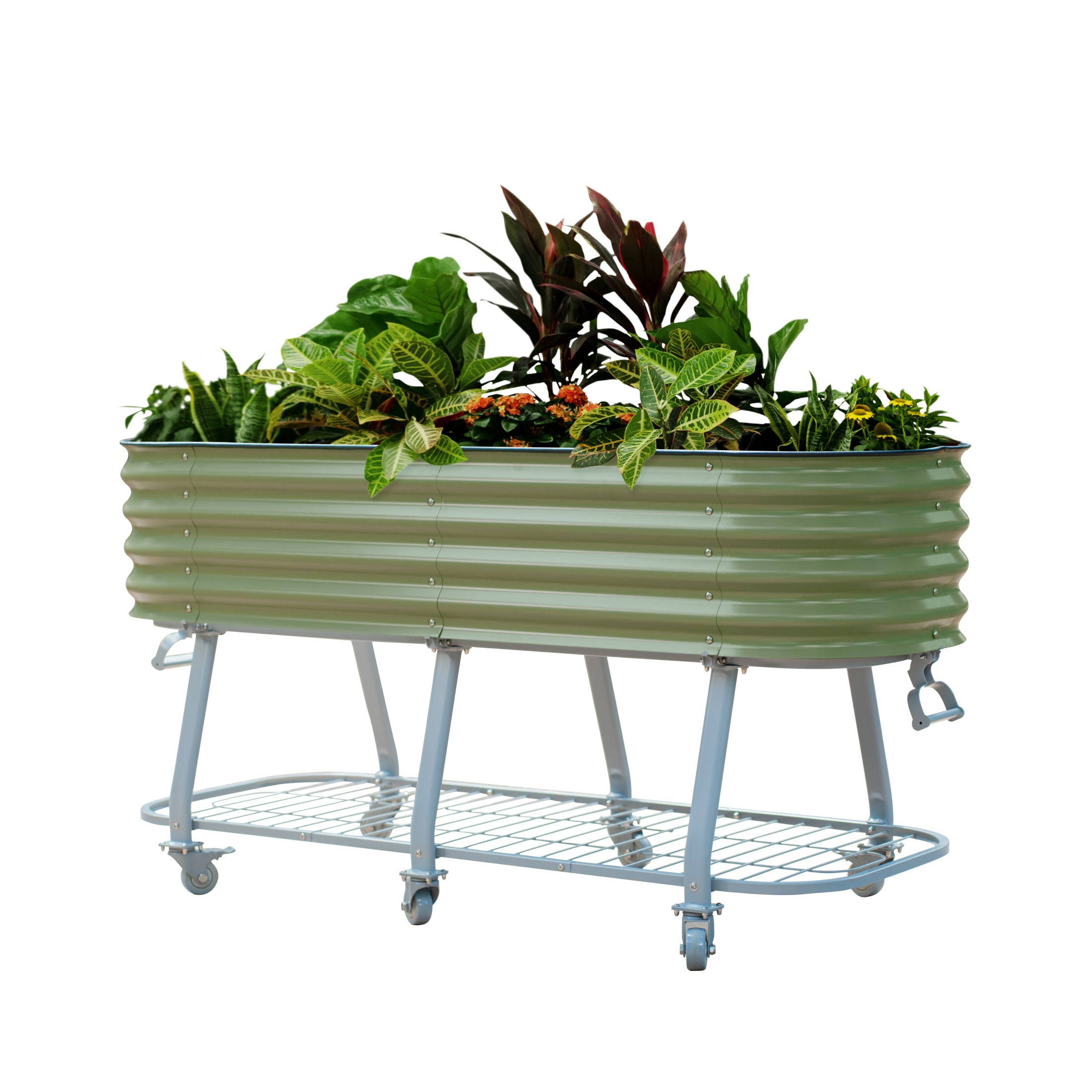 Elevated Rolling Garden Bed | Vego Garden, Olive Green / 2 x 6 ft / G2