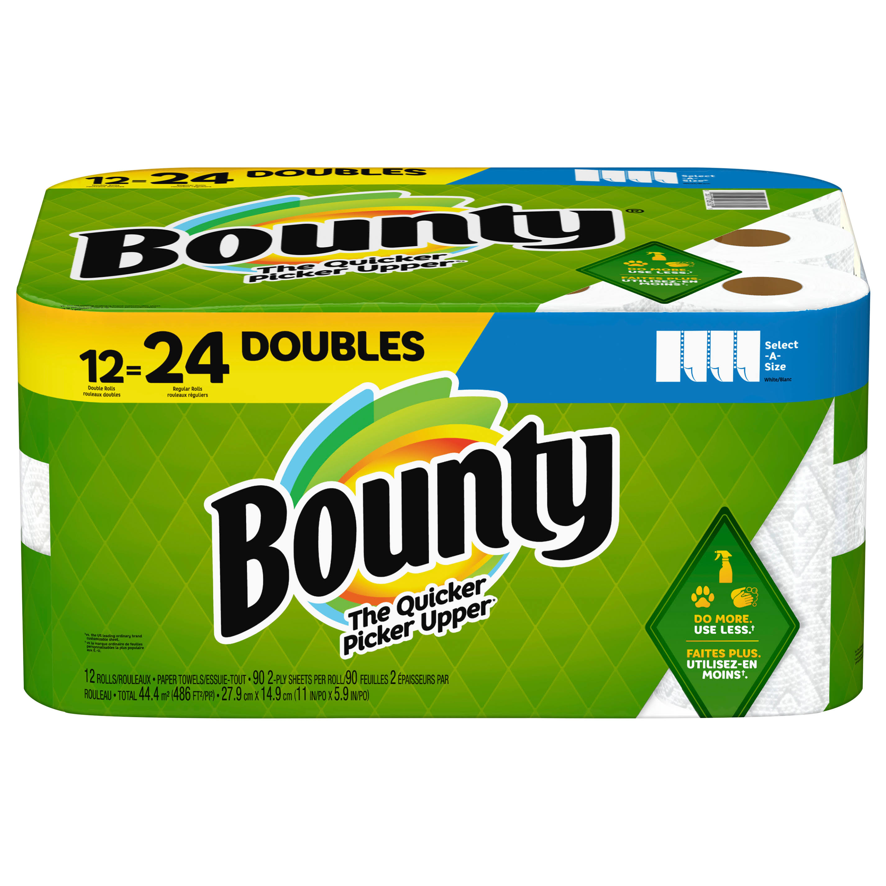 Bounty Select-A-Size Paper Towels | 12 Double Rolls | White