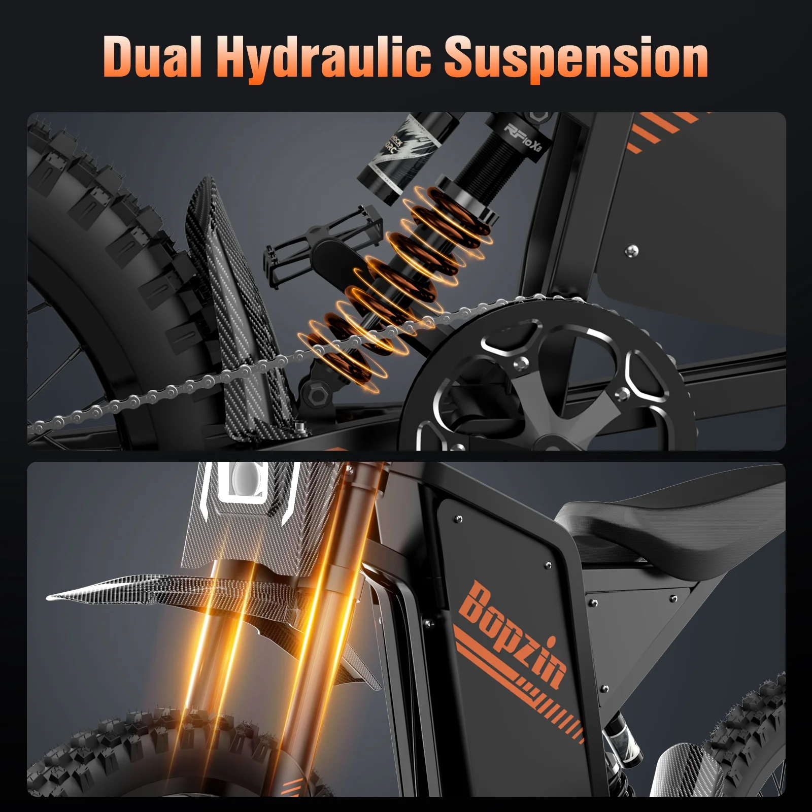 Electric Dirt Bike for Adults,60V 35Ah,3000W 45 MPH 37-68 Miles Electric Motorcycle, 25’’ Fat Tire Off-Road Mountain Bike UL2849(25''-3000W 60V 35AH-45MPH) - Image 5