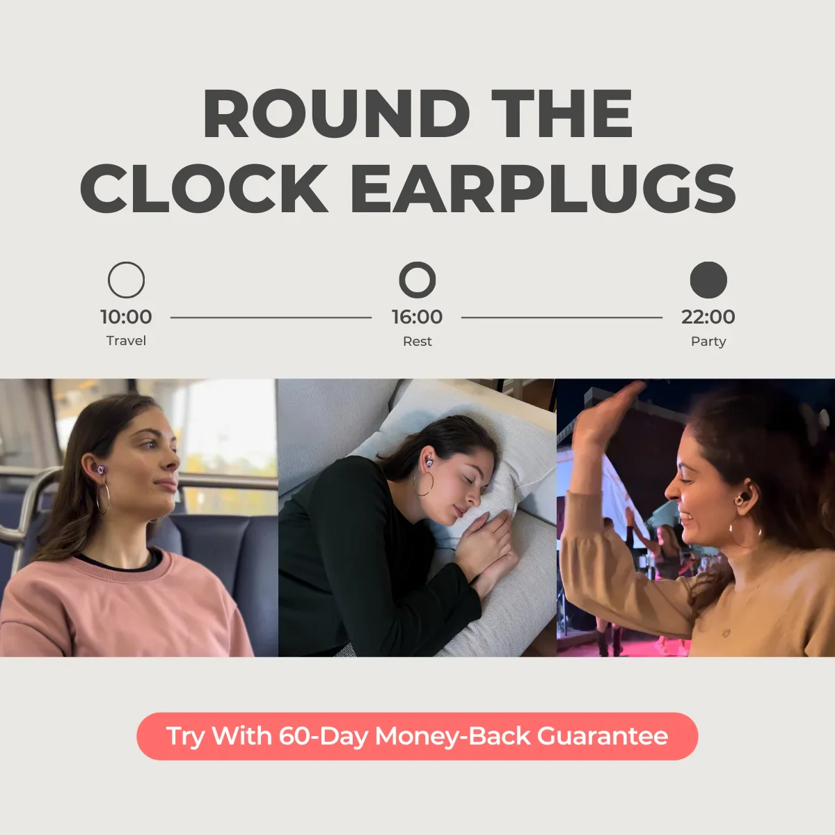 FlyHugz® Noise Reducing Travel Earplugs 2.0