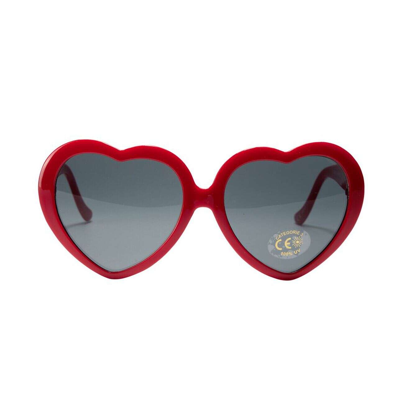 Lunettes soleil forme coeur rouge