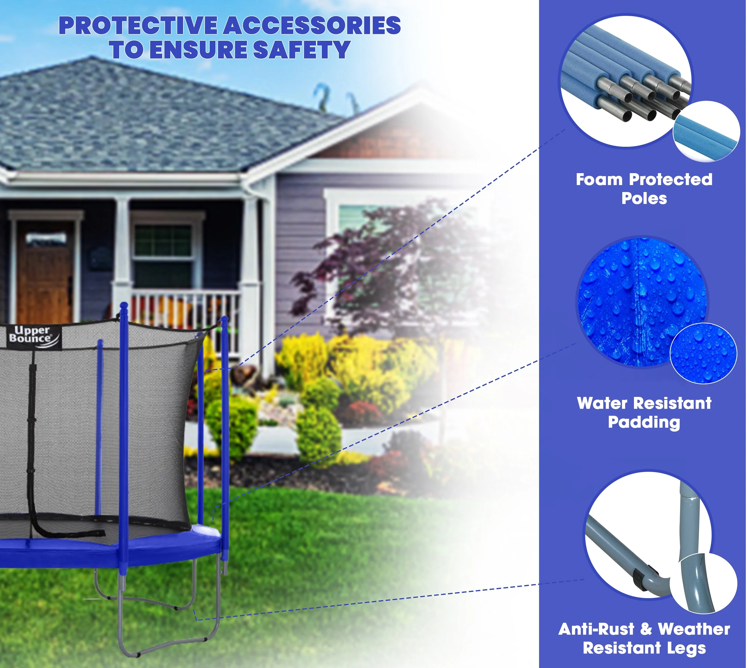 15 FT Round Trampoline Set with Safety Enclosure System �C Backyard Trampoline Outdoor Trampoline for Kids Adults - Image 5