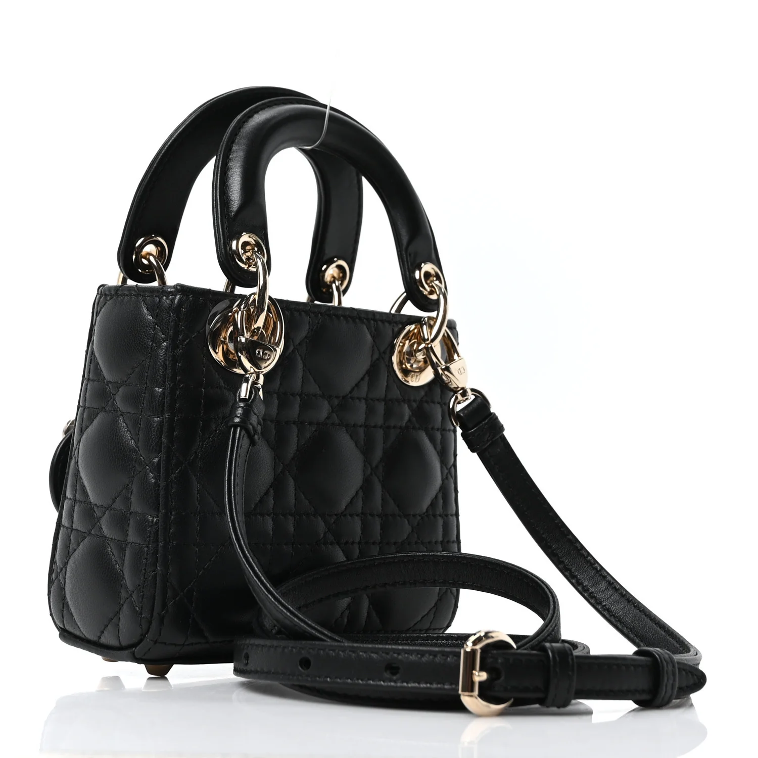 Lambskin Cannage Micro Lady Dior Black