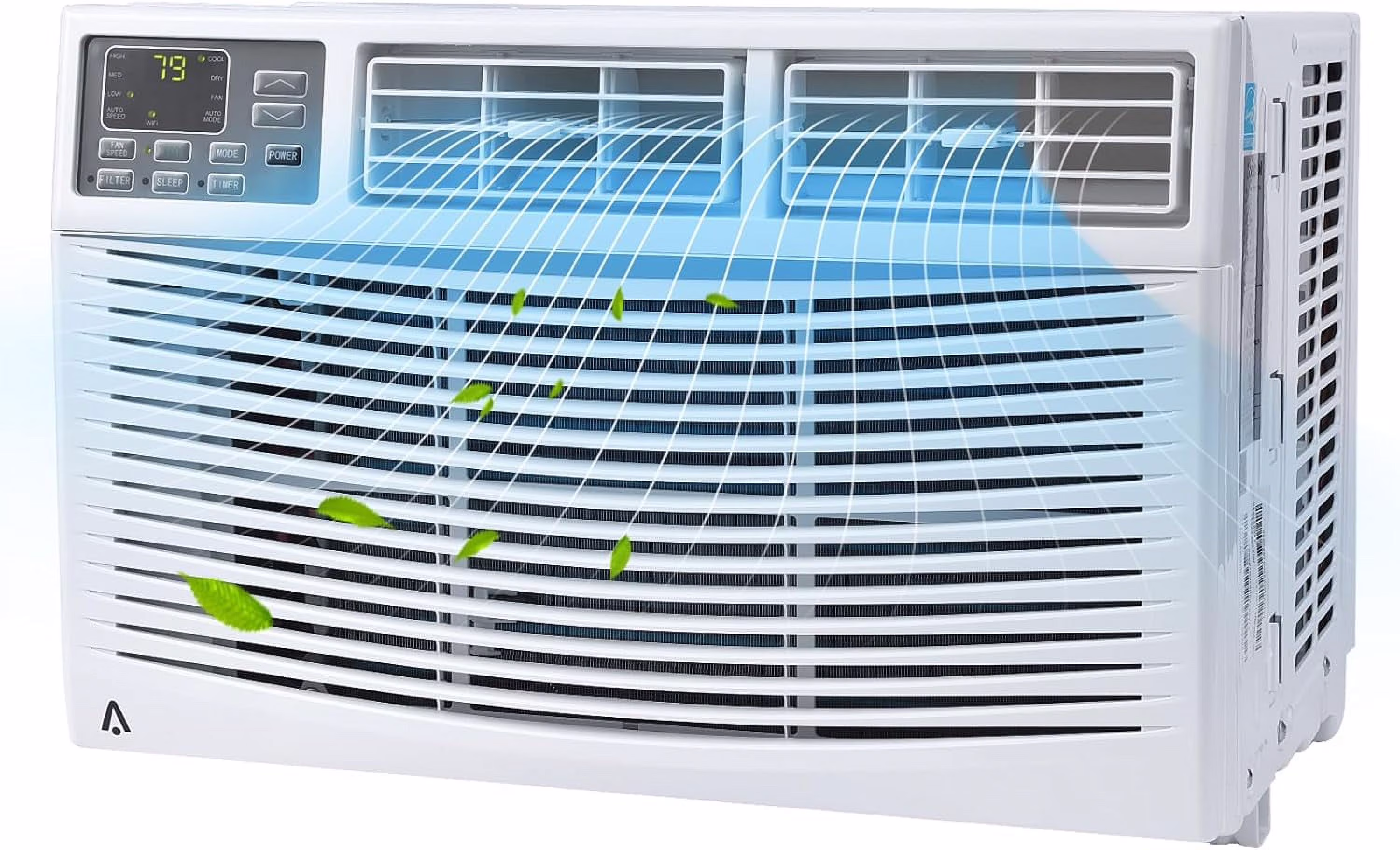 12000btu Window Air Conditioner With Wi fi Enabled, Remote Control, Cooling Up To 550sq ft, 115v Wall Mounted Window Ac Units For Rooms, Dehumidifier, Fan, Reusable Filter(12000 BTU)