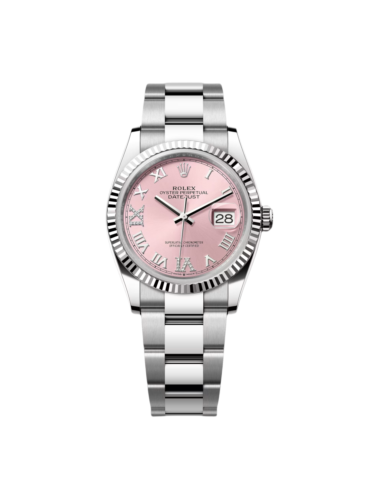 【Super Clone】RLX  Datejust 36mm 126234 Pink Roman Dial Oyster Stainless Steel