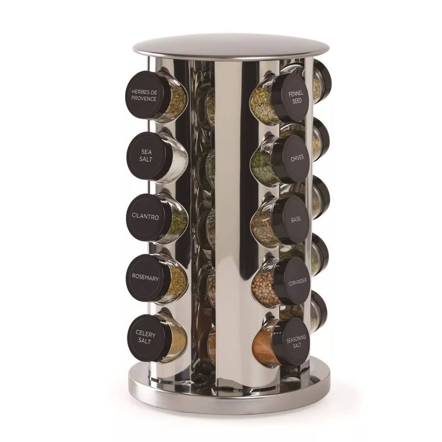 Kamenstein 20-Jar Stainless Steel Spice Rack, Unfilled
