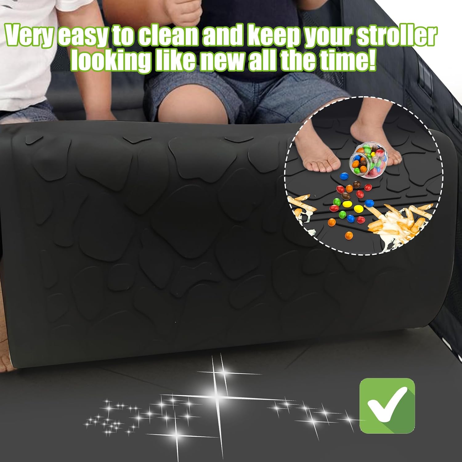 Vodolo Silicone Mat for Wonderfold Wagon W4, Luxury Accessories for Wonderfold Stroller to Protect Wagon from Sand, Dirt, and Water, Easy to Clean